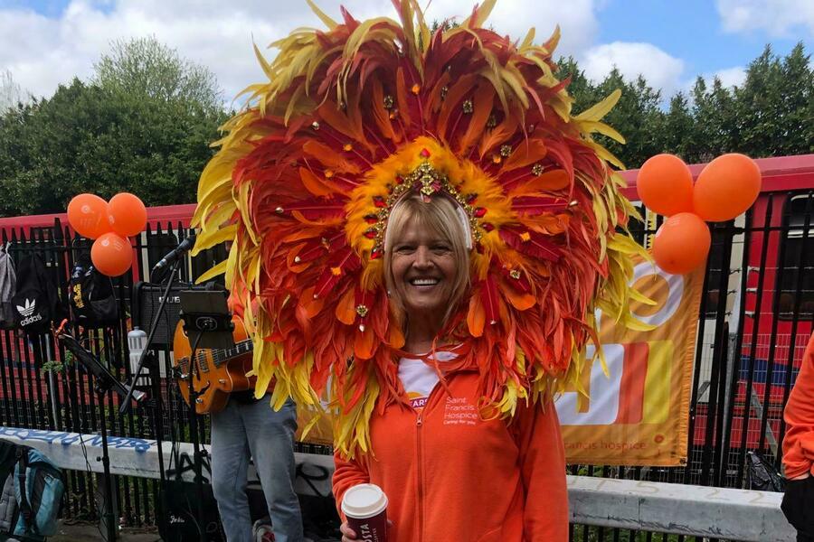 Jenny at the London Marathon (cropped)