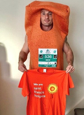 Ben in his fish finger costume for Brentwood Half