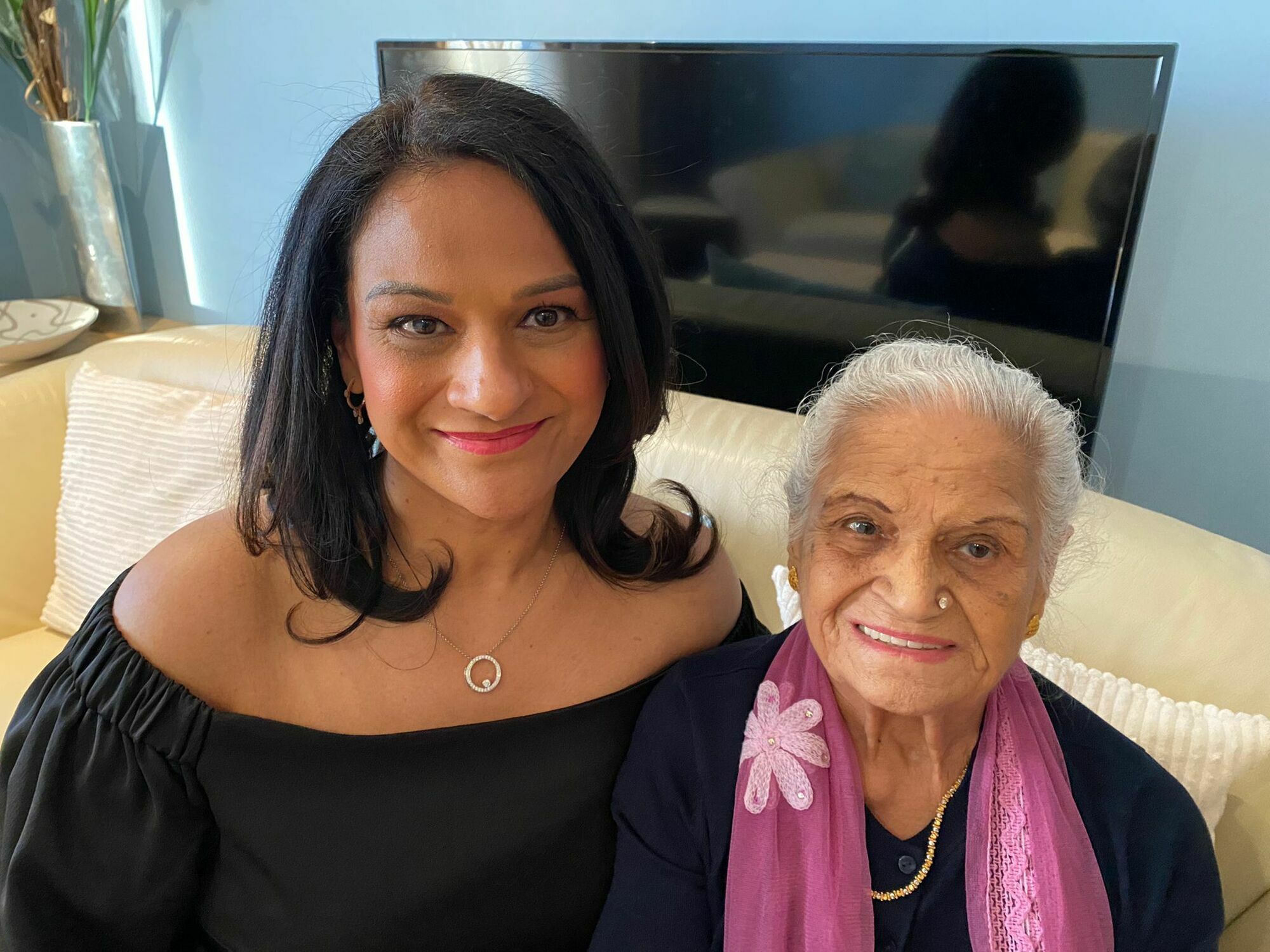 Angela Sharma with her mum Sudarshna Saili 1