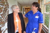 Reception Volunteer Jenny with one of our nurses Connie Sillett